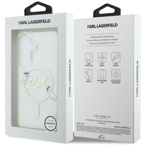 Karl Lagerfeld IML KC Script MagSafe - Etui Samsung Galaxy S26 (przezroczysty)