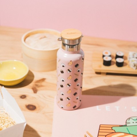 Pusheen - Butelka termiczna ze stali nierdzewnej z uchwytem z kolekcji Sushi Roll 500 ml