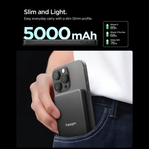 Spigen EA2205MQ Essential - Power Bank MagSafe 5000 mAh 22.5W Qi2 (Black)