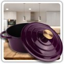 EMALIOWANY GARNEK ŻELIWNY 22cm 3L HAGE EGGPLANT