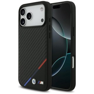 BMW M Carbon Tricolor Line MagSafe - Etui iPhone 17 Pro Max (czarny)