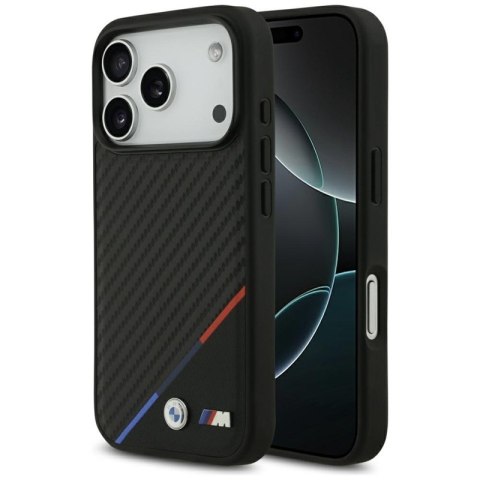 BMW M Carbon Tricolor Line MagSafe - Etui iPhone 17 Pro (czarny)