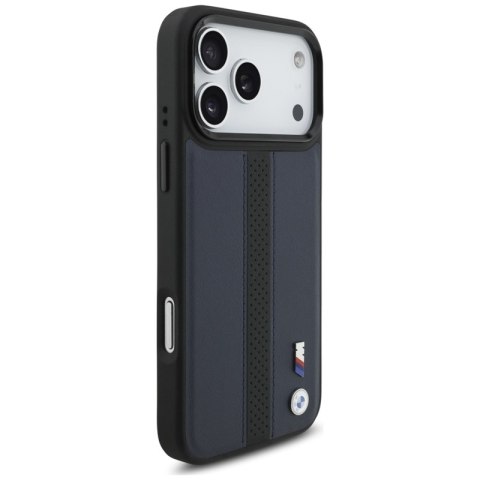 BMW M Perforated Stripe Logo MagSafe - Etui iPhone 17 Pro Max (granatowy)