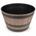 Doniczka beczka plastikowa, efekt drewna, ogrodowa, balkonowa, średnica 52 cm, wysokość 32 cm, 45 l, brązowa KAMAI STRENDPRO