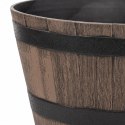 Doniczka beczka plastikowa, efekt drewna, ogrodowa, balkonowa, średnica 52 cm, wysokość 32 cm, 45 l, brązowa KAMAI STRENDPRO