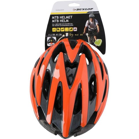 Dunlop - Kask rowerowy MTB r. L (Pomarańczowo-czarny)