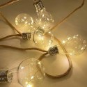 Girlanda ogrodowa solarna, 10 żarówek LED, łańcuch, do ogrodu i tarasu, 3,8 m KAMAI STRENDPRO