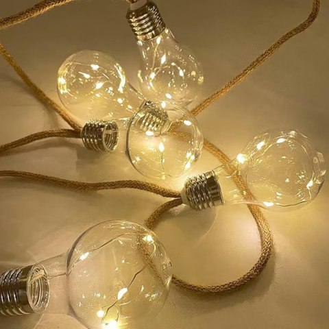 Girlanda ogrodowa solarna, 10 żarówek LED, łańcuch, do ogrodu i tarasu, 3,8 m KAMAI STRENDPRO