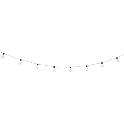 Girlanda ogrodowa solarna LED, 10 żarówek, czujnik zmierzchu, dł. 2,7 m, kabel 3 m, żarówki 6x9 cm KAMAI STRENDPRO