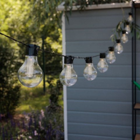 Girlanda ogrodowa solarna LED, 10 żarówek, czujnik zmierzchu, dł. 2,7 m, kabel 3 m, żarówki 6x9 cm KAMAI STRENDPRO