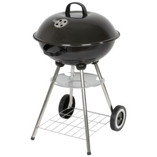 Grill węglowy ogrodowy czarny z rusztem chromowanym i półką, stalowy, 45x52,5x73,5 cm KAMAI STRENDPRO
