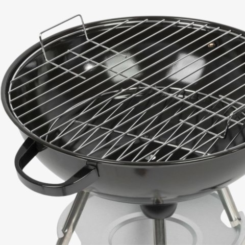 Grill węglowy ogrodowy czarny z rusztem chromowanym i półką, stalowy, 45x52,5x73,5 cm KAMAI STRENDPRO