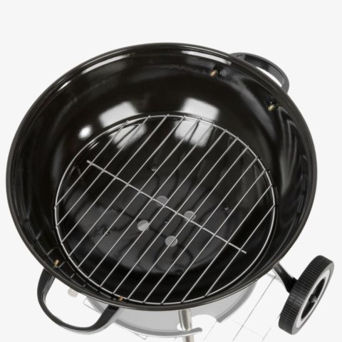 Grill węglowy ogrodowy czarny z rusztem chromowanym i półką, stalowy, 45x52,5x73,5 cm KAMAI STRENDPRO