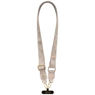 Guess Universal Crossbody Strap 4G Tether Patch Strass Metal Logo - Uniwersalny pasek / smycz do telefonu (różowy)