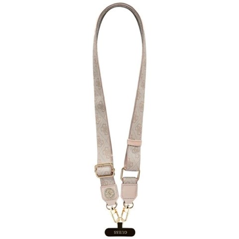 Guess Universal Crossbody Strap 4G Tether Patch Strass Metal Logo - Uniwersalny pasek / smycz do telefonu (różowy)