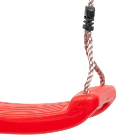 Huśtawka dziecięca, czerwona, plastikowa, do ogrodu, 43x17x8,5 cm, liny 2 m, nośność 70 kg KAMAI STRENDPRO