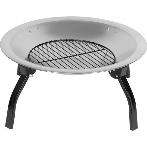 Palenisko ogrodowe okrągłe metalowe czarne z funkcją grillowania, 57x57x40 cm KAMAI STRENDPRO