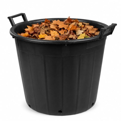 Pojemnik ogrodowy okrągły plastikowy perforowany z uchwytami, 50 l, średnica 50 cm, wysokość 41 cm KAMAI STRENDPRO