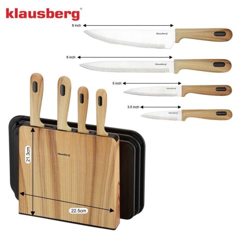 ZESTAW NOŻY I DESEK KUCHENNYCH W STOJAKU KLAUSBERG KB-9037