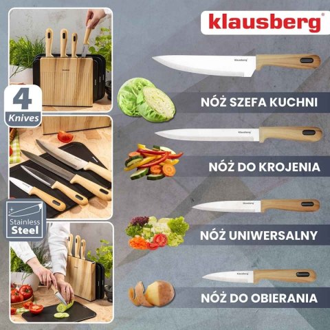 ZESTAW NOŻY I DESEK KUCHENNYCH W STOJAKU KLAUSBERG KB-9037