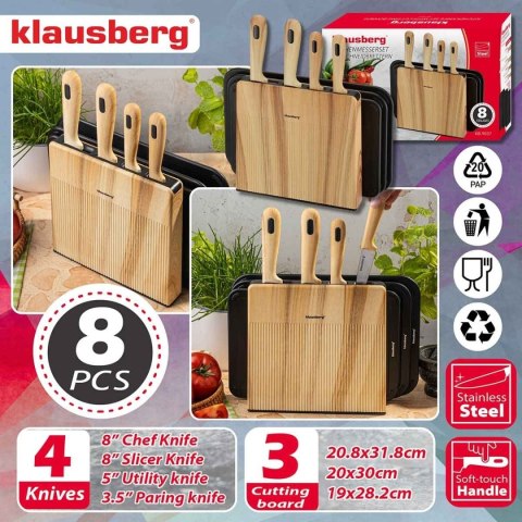 ZESTAW NOŻY I DESEK KUCHENNYCH W STOJAKU KLAUSBERG KB-9037