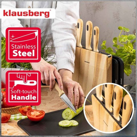 ZESTAW NOŻY I DESEK KUCHENNYCH W STOJAKU KLAUSBERG KB-9037