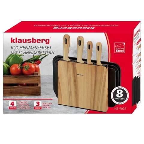 ZESTAW NOŻY I DESEK KUCHENNYCH W STOJAKU KLAUSBERG KB-9037