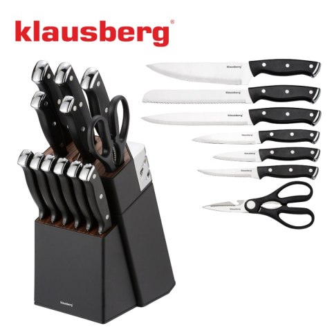 ZESTAW NOŻY KUCHENNYCH I DO STEKÓW W BLOKU KLAUSBERG KB-7985