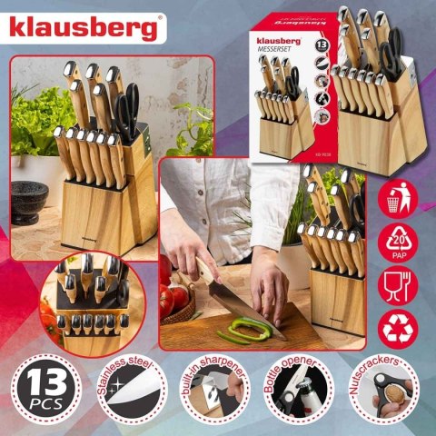ZESTAW NOŻY KUCHENNYCH I DO STEKÓW W BLOKU KLAUSBERG KB-9038