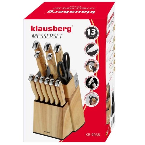 ZESTAW NOŻY KUCHENNYCH I DO STEKÓW W BLOKU KLAUSBERG KB-9038