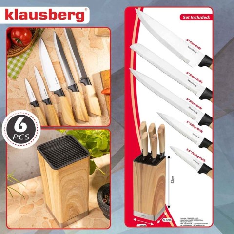 ZESTAW NOŻY KUCHENNYCH W BLOKU KLAUSBERG KB-9035