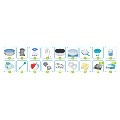 Basen ogrodowy stelażowy 366 x 122 cm zestaw 18w1 Bestway 56420