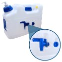 Kanister na wodę 3w1 z kranikiem i umywalką, transparentny HDPE, 10L Kamai SMARTCAN