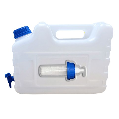 Kanister na wodę 3w1 z kranikiem i umywalką, transparentny HDPE, 10L Kamai SMARTCAN