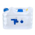 Kanister na wodę 3w1 z kranikiem i umywalką, transparentny HDPE, 10L Kamai SMARTCAN