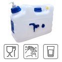 Kanister na wodę 3w1 z kranikiem i umywalką, transparentny HDPE, 10L Kamai SMARTCAN