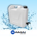 Kanister na wodę pitną z dolnym kranikiem, transparentny, tworzywo HDPE, 22L Kamai SMARTCAN