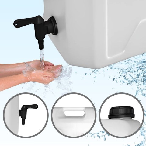 Kanister na wodę pitną z dolnym kranikiem, transparentny, tworzywo HDPE, 22L Kamai SMARTCAN