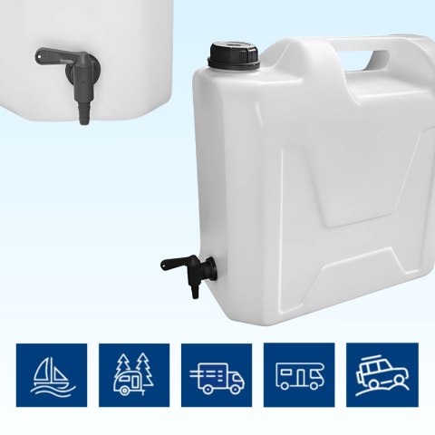 Kanister na wodę pitną z dolnym kranikiem, transparentny, tworzywo HDPE, 22L Kamai SMARTCAN