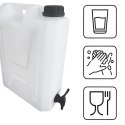 Kanister na wodę pitną z dolnym kranikiem, tworzywo HDPE, 12L Kamai SMARTCAN