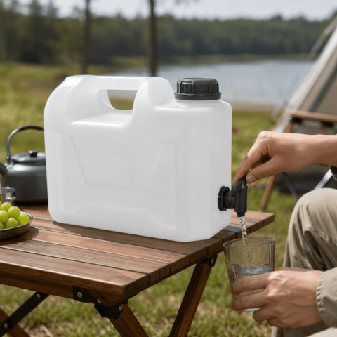 Kanister na wodę z dolnym kranikiem, transparentny HDPE, 5L Kamai SMARTCAN