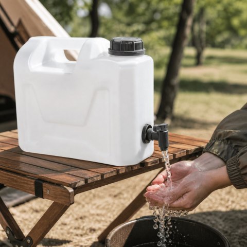 Kanister na wodę z dolnym kranikiem, transparentny HDPE, 5L Kamai SMARTCAN