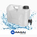Kanister na wodę z dolnym kranikiem, transparentny HDPE, 5L Kamai SMARTCAN