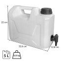 Kanister na wodę z dolnym kranikiem, transparentny HDPE, 5L Kamai SMARTCAN