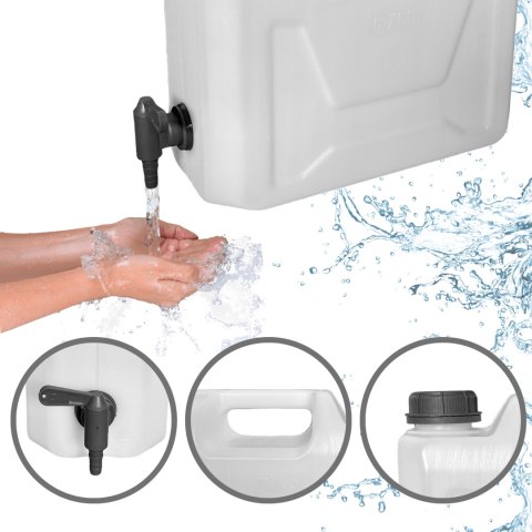 Kanister na wodę z dolnym kranikiem, transparentny HDPE, 5L Kamai SMARTCAN