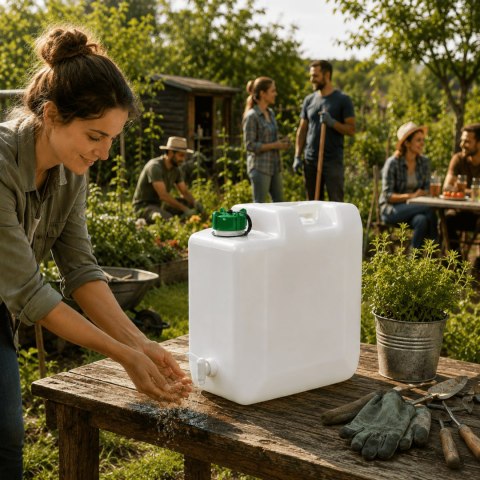 Kanister na wodę z kranikiem i uchwytem, z atestem do żywności, 35L Kamai EDA
