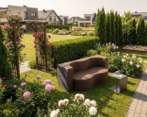 Sofa TWIST GARDEN sofa ogrodowa 3-osobowa, 120x200 cm, rozkładana do spania, 120x200 - TKANINA WODNOODPORNA Beżowa