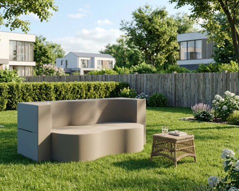 Sofa TWIST GARDEN sofa ogrodowa 3-osobowa, 120x200 cm, rozkładana do spania, 120x200 - TKANINA WODNOODPORNA Brązowa