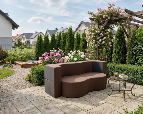 Sofa TWIST GARDEN sofa ogrodowa 3-osobowa, 120x200 cm, rozkładana do spania, 120x200 - TKANINA WODNOODPORNA Czarna