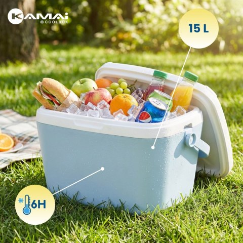 Lodówka CEGECO 15L Niebieska z Białą Pokrywą Kamai Kamai COOLBOX